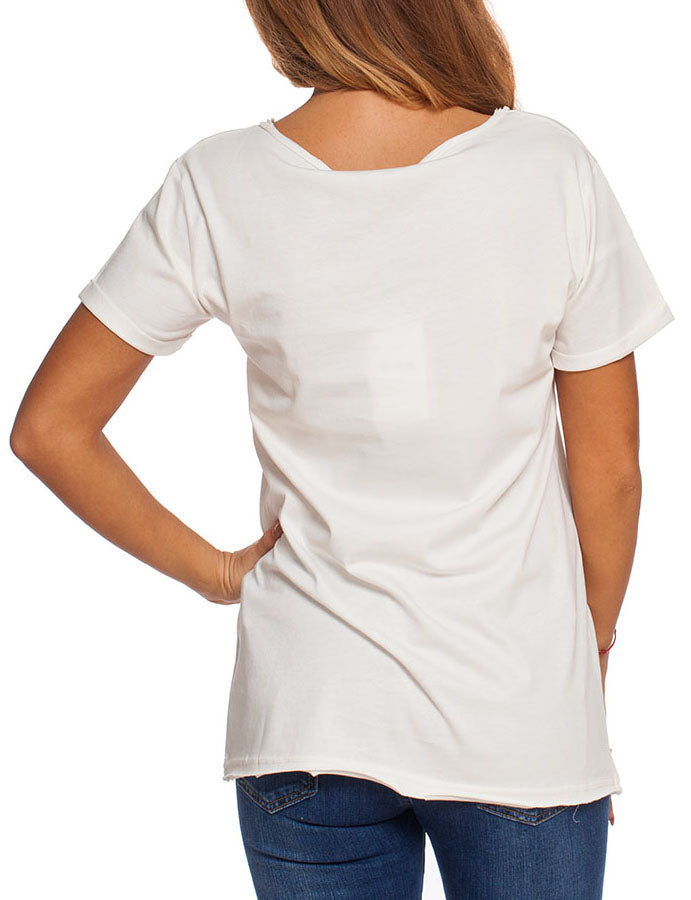 Balmain Women's White Embroidered Crest T-Shirt