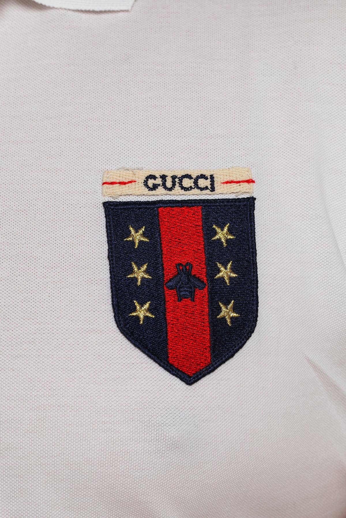 Gucci Men's Polo Shirt In White Slim Fit Size Outlet Collection 2023