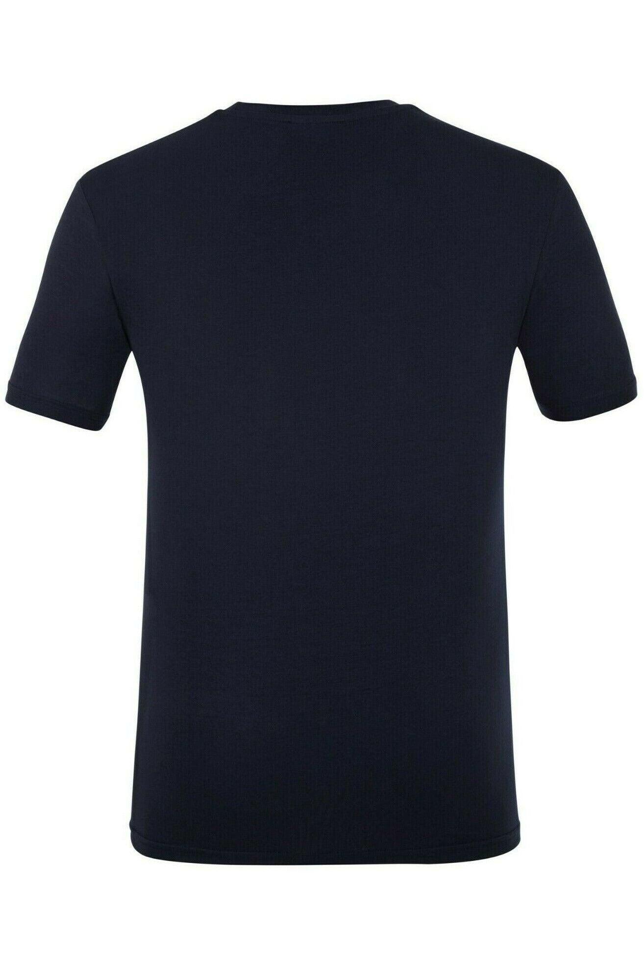 Back view of plain black short sleeve cotton t-shirt for men